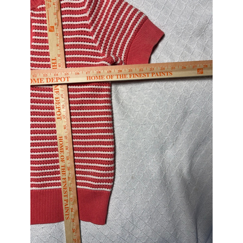 Vineyard Vines "Just Peachy" Coral Knit Short Sleeve Preppy Sweater Sz L - Picture 7 of 8